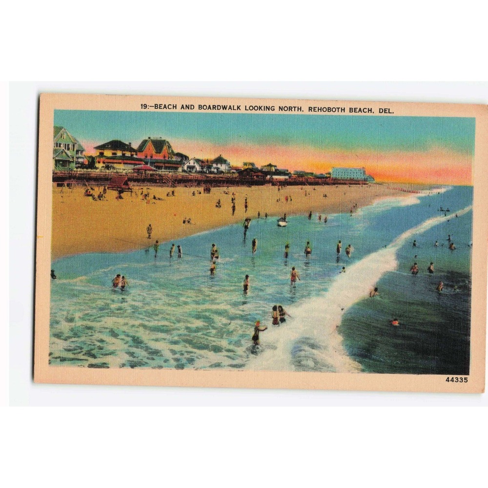 Vintage Rehoboth Beach Delaware Boardwalk North Linen Postcard Harry P Cann